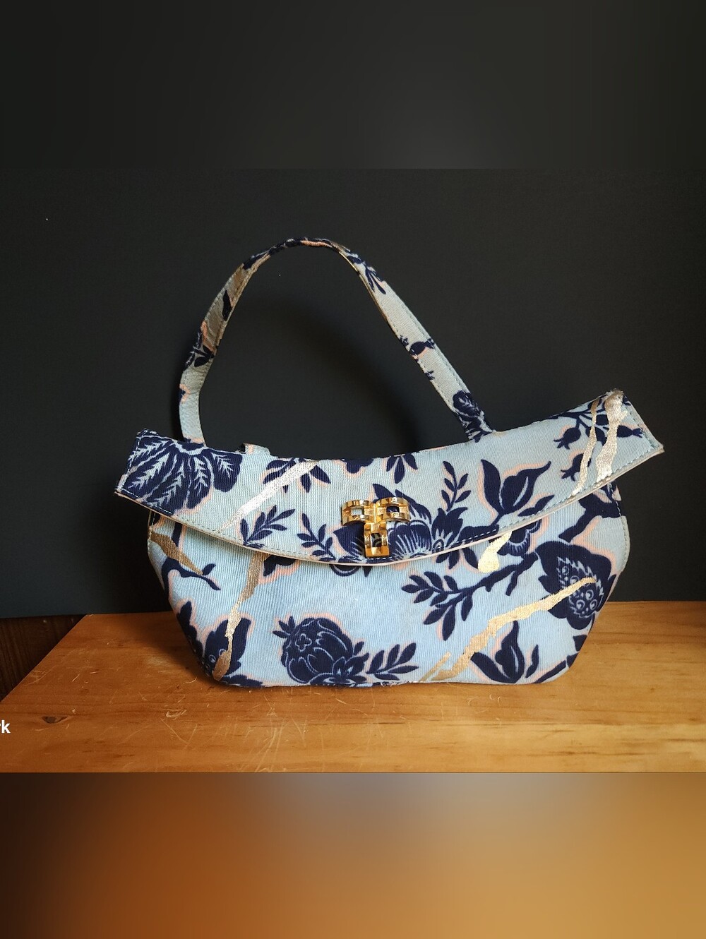 VTG CHRISTIAN LACROIX " BAZAR" Floral Boat Shape Fabric Baguette